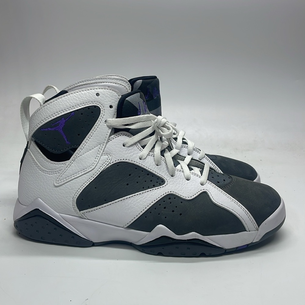 Men’s Air Jordan 7 Retro White/Gray/Purple CU9307-100 USED Size 9.5 without box - Picture 2 of 11